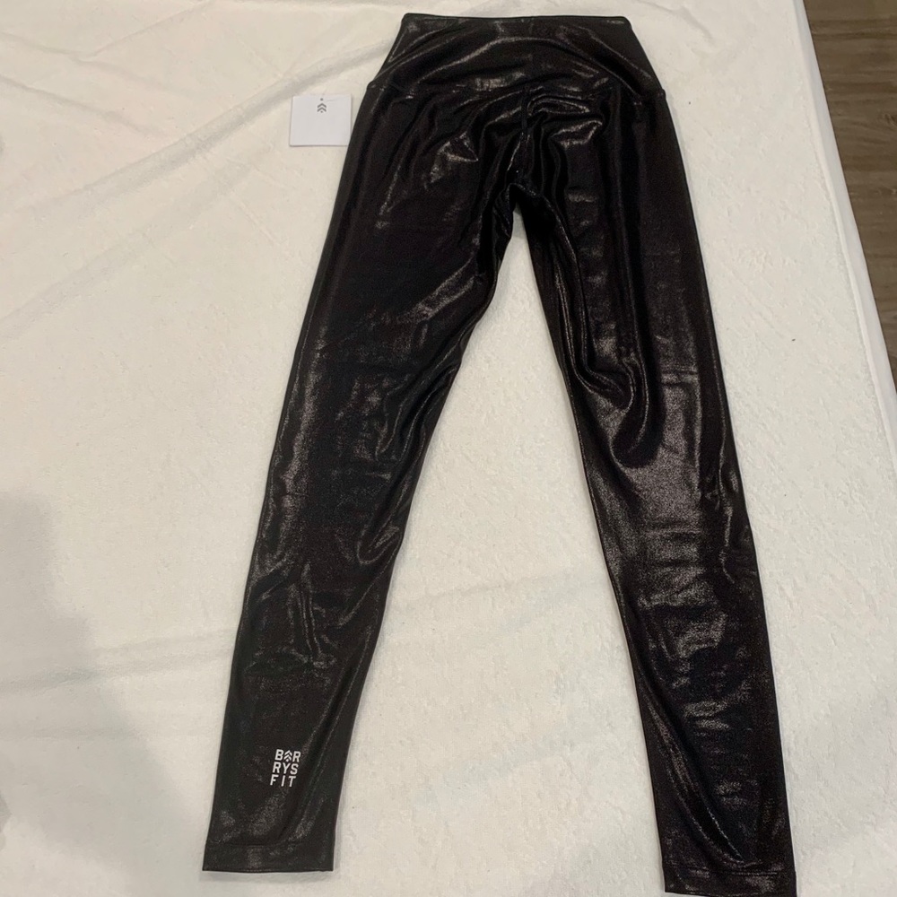 Barry’s Fit Small Shiny Black Spandex Leggings